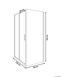 Clearance Kabina prysznicowa YORO 80 x 100 x 185 cm Czarny Wszystkie Prysznice|Kabiny Prysznicowe