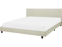 Outlet ALBI 180 x 200 cm Beżowy Łóżka Tapicerowane|Łóżka Podwójne