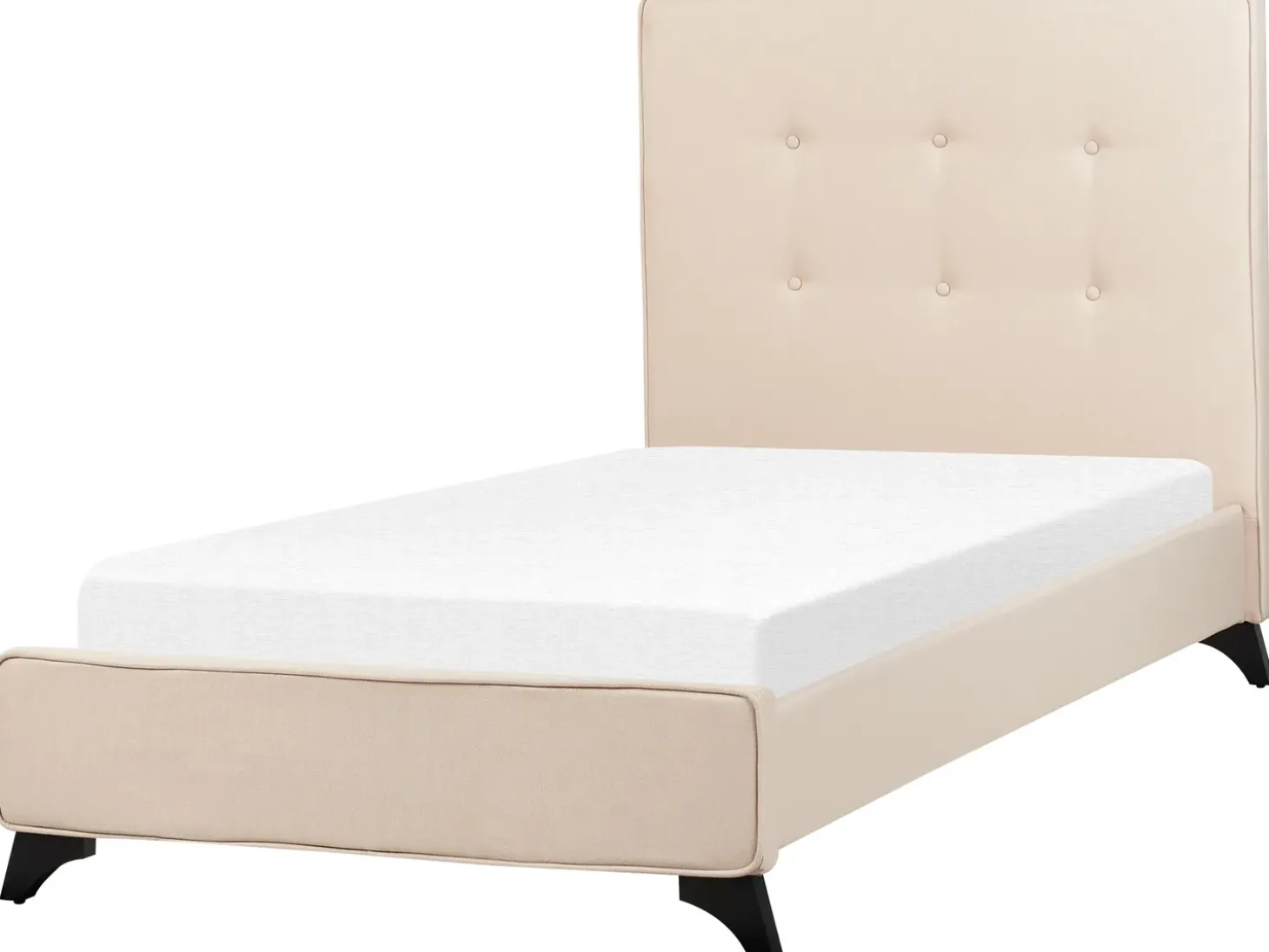Outlet Łóżko AMBASSADOR 90 x 200 cm Beżowy Łóżka Tapicerowane|Łóżka Pojedyncze
