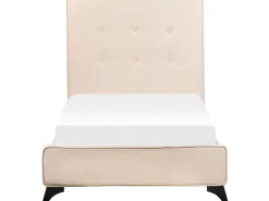 Outlet Łóżko AMBASSADOR 90 x 200 cm Beżowy Łóżka Tapicerowane|Łóżka Pojedyncze