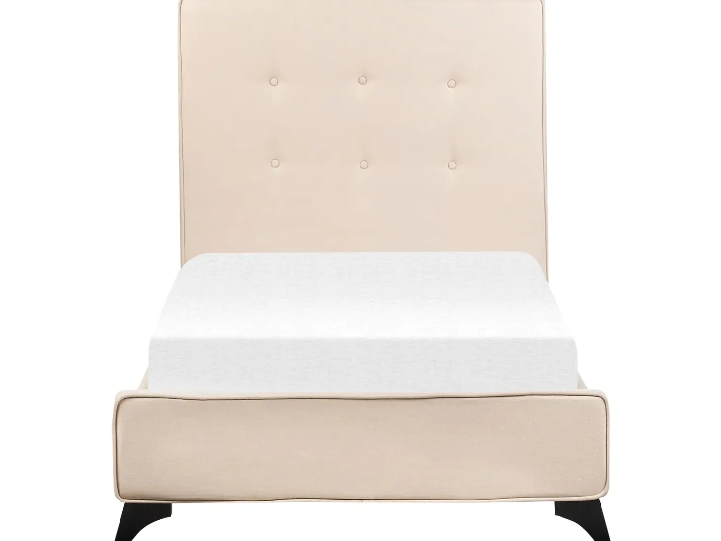 Outlet Łóżko AMBASSADOR 90 x 200 cm Beżowy Łóżka Tapicerowane|Łóżka Pojedyncze