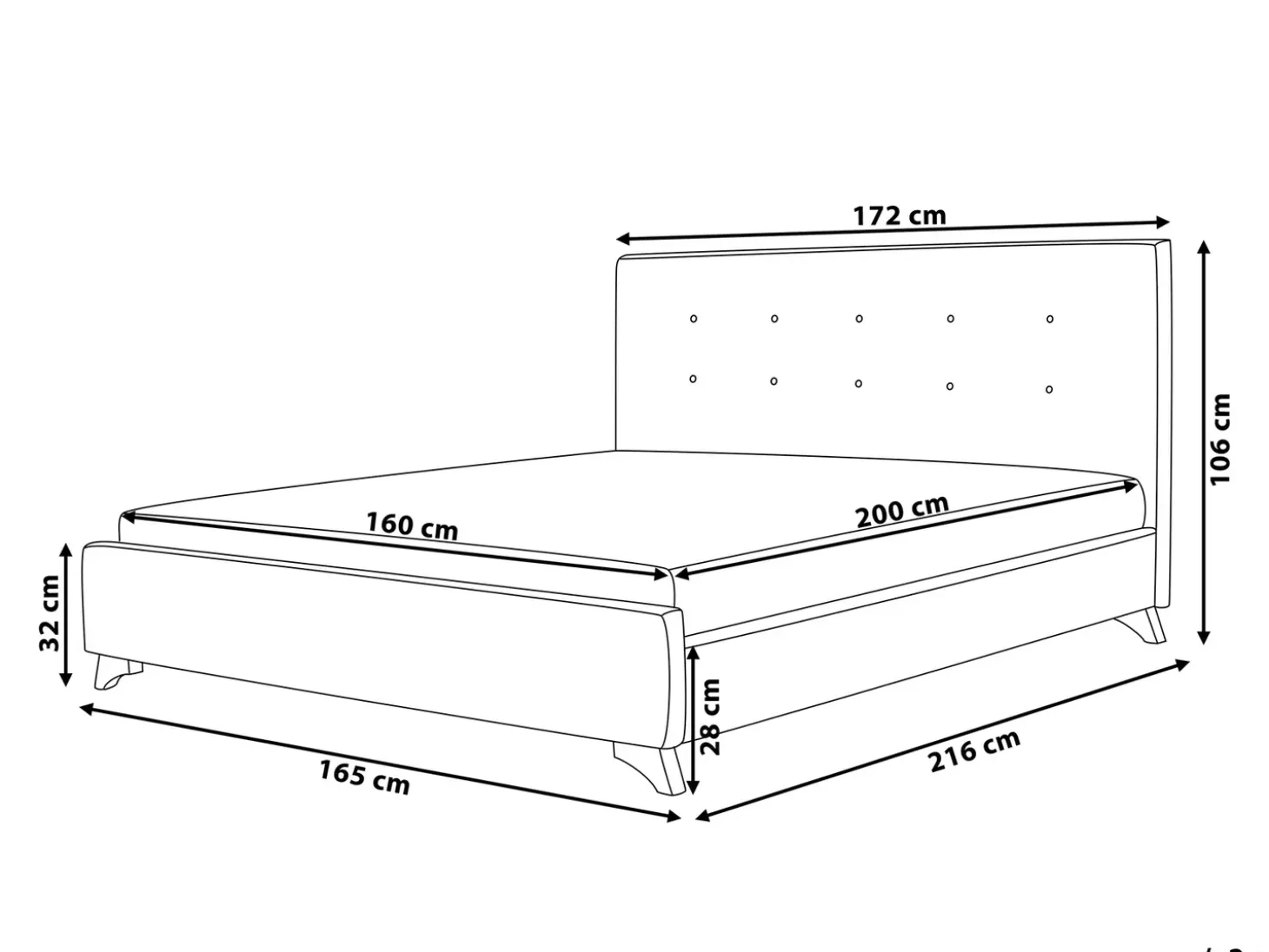 Outlet Łóżko AMBASSADOR 160 x 200 cm Ciemnoszary Łóżka Tapicerowane|Łóżka Podwójne