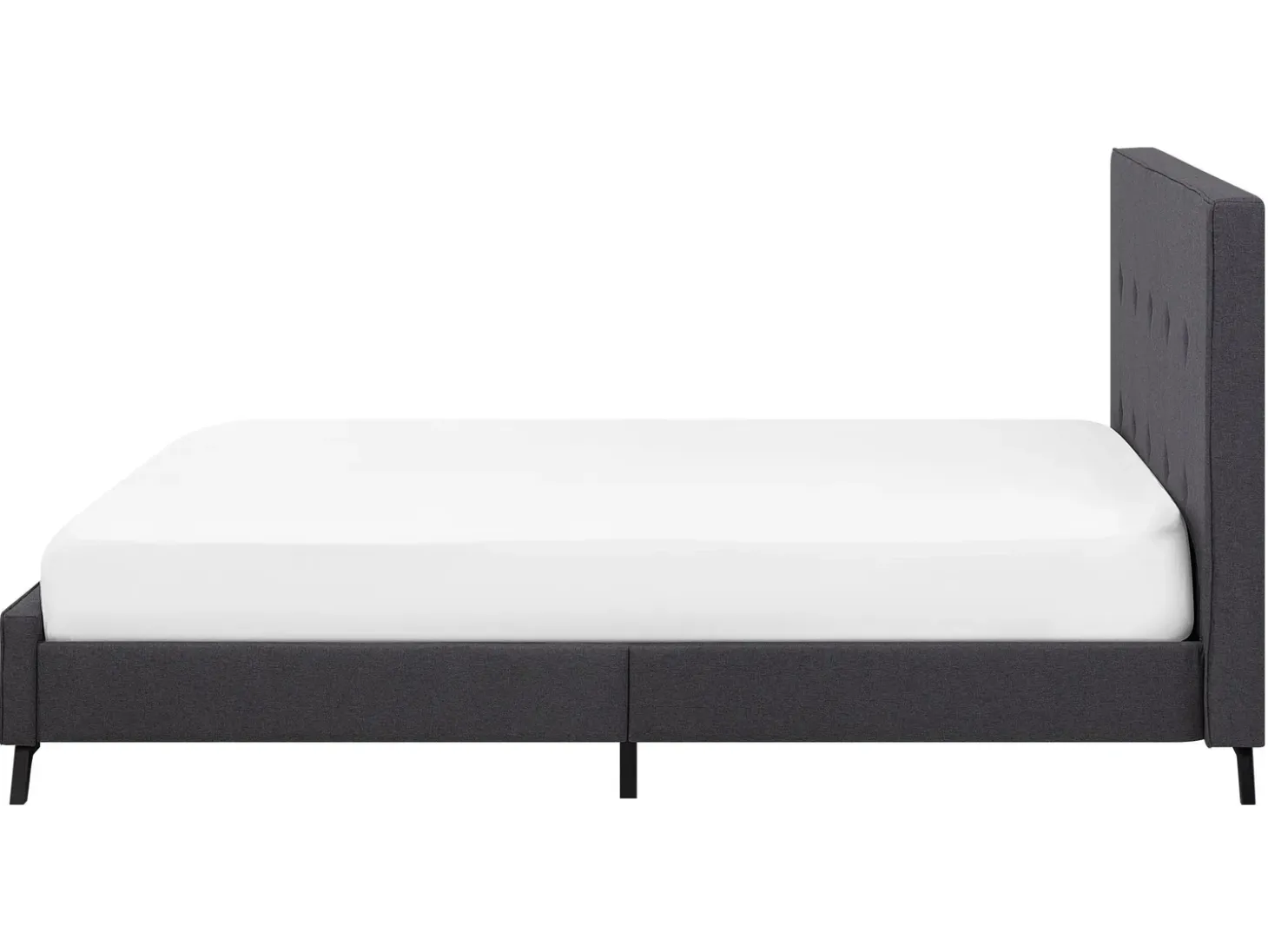 Outlet Łóżko AMBASSADOR 160 x 200 cm Ciemnoszary Łóżka Tapicerowane|Łóżka Podwójne