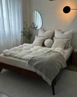 Discount Łóżko bez zagłówka BERRIC 140 x 200 cm Jesion ciemny Łóżka Podwójne|Wszystkie Łóżka