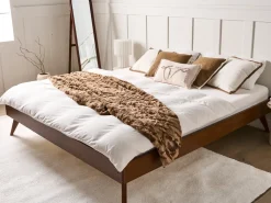 Discount Łóżko bez zagłówka BERRIC 140 x 200 cm Jesion ciemny Łóżka Podwójne|Wszystkie Łóżka