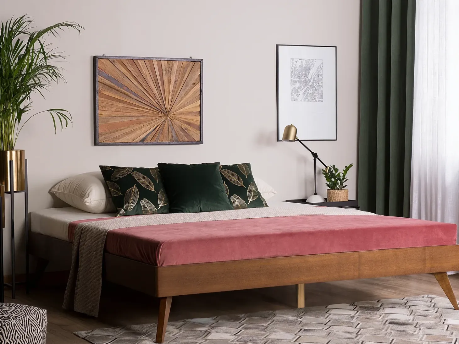 Discount Łóżko bez zagłówka BERRIC 140 x 200 cm Jesion ciemny Łóżka Podwójne|Wszystkie Łóżka