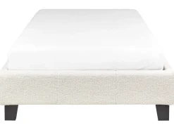 Sale Łóżko bez zagłówka Boucle ROANNE 90 x 200 cm Jasnobeżowy Dzieci Łóżka Tapicerowane|Wszystkie Łóżka
