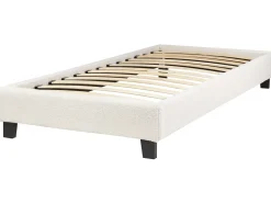 Sale Łóżko bez zagłówka Boucle ROANNE 90 x 200 cm Jasnobeżowy Dzieci Łóżka Tapicerowane|Wszystkie Łóżka