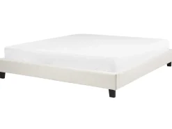 Online Łóżko bez zagłówka Boucle ROANNE 180 x 200 cm Jasnobeżowy Łóżka Tapicerowane|Łóżka Podwójne