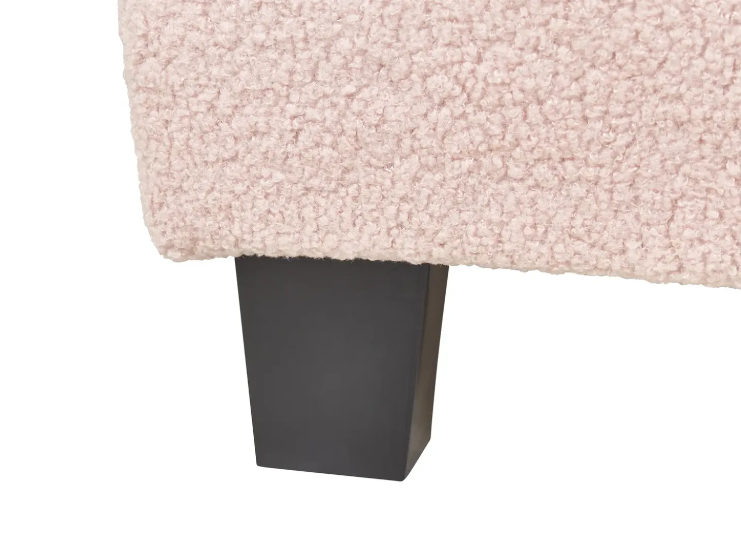 Discount Łóżko bez zagłówka Boucle ROANNE 90 x 200 cm Pastelowy róż Łóżka Tapicerowane|Wszystkie Łóżka