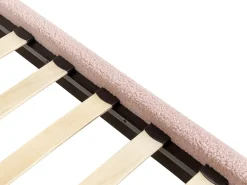 Discount Łóżko bez zagłówka Boucle ROANNE 90 x 200 cm Pastelowy róż Łóżka Tapicerowane|Wszystkie Łóżka
