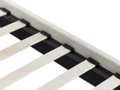 Discount Łóżko bez zagłówka ROANNE 140 x 200 cm Jasnobeżowy Łóżka Tapicerowane|Łóżka Podwójne