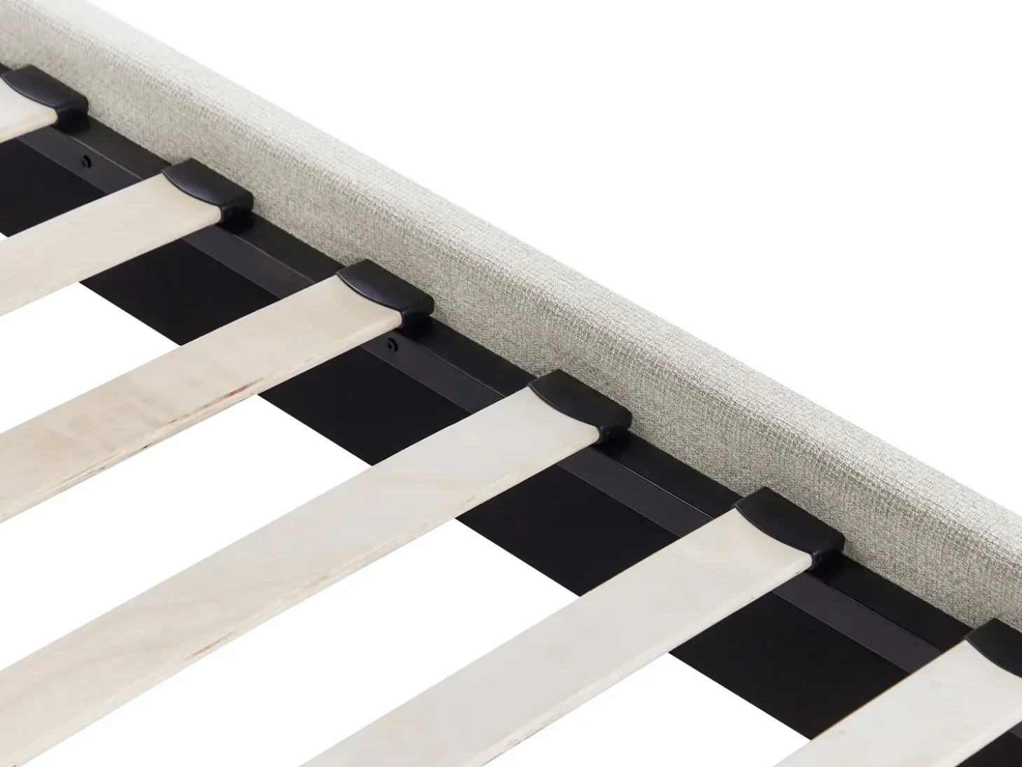 Discount Łóżko bez zagłówka ROANNE 140 x 200 cm Jasnobeżowy Łóżka Tapicerowane|Łóżka Podwójne