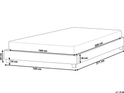 Online Łóżko bez zagłówka ROANNE 160 x 200 cm Szary Łóżka Tapicerowane|Łóżka Podwójne