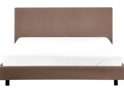 Best Boucle ALBI 180 x 200 cm Brązowy Łóżka Tapicerowane|Łóżka Podwójne