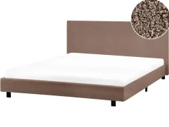 Best Boucle ALBI 180 x 200 cm Brązowy Łóżka Tapicerowane|Łóżka Podwójne