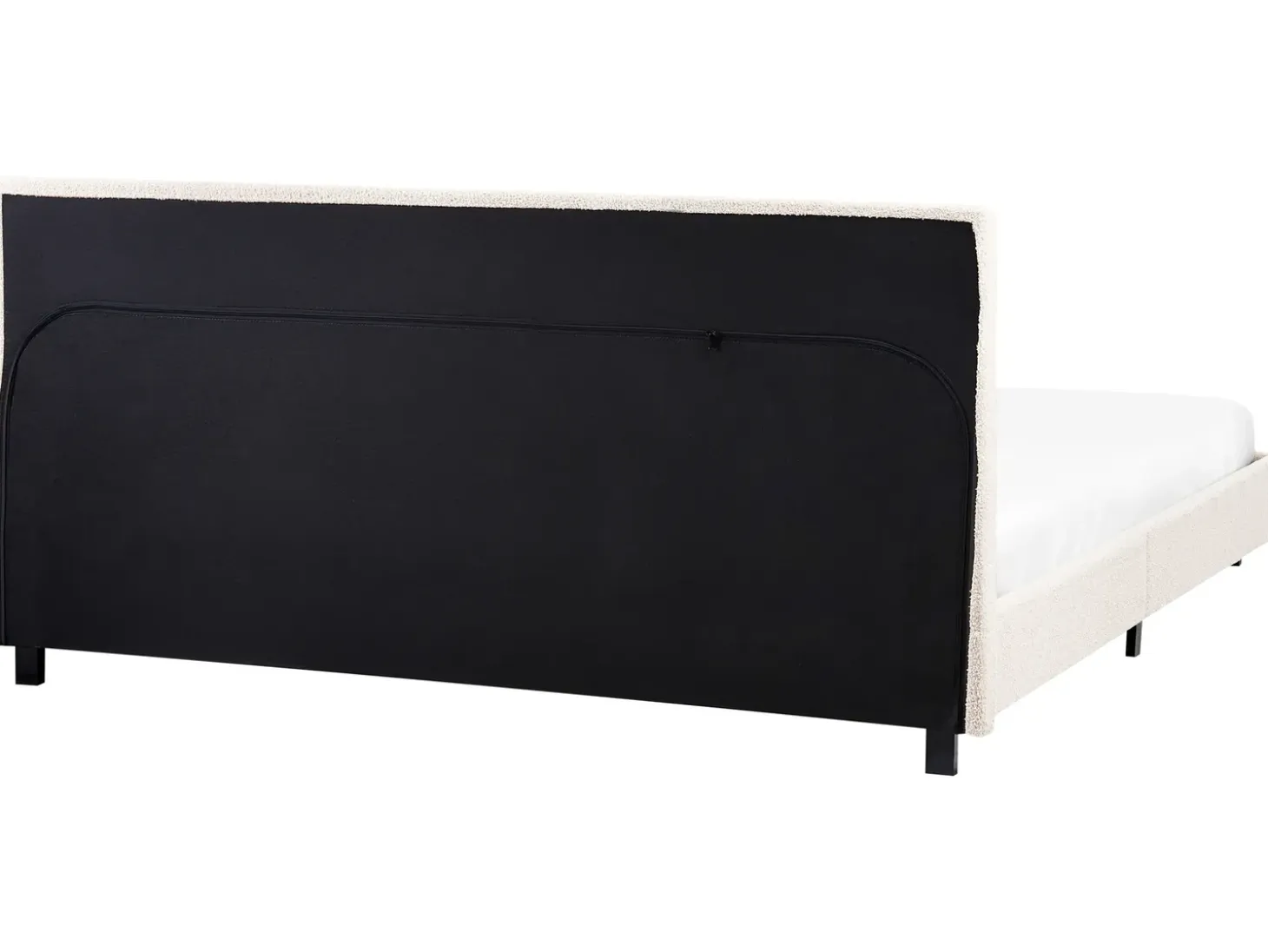 Boucle ALBI 180 x 200 cm Złamana biel Łóżka Tapicerowane|Łóżka Podwójne