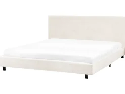 Boucle ALBI 180 x 200 cm Złamana biel Łóżka Tapicerowane|Łóżka Podwójne
