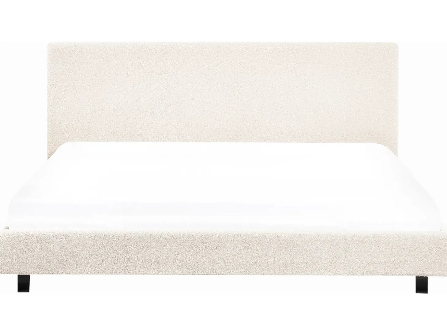 Boucle ALBI 180 x 200 cm Złamana biel Łóżka Tapicerowane|Łóżka Podwójne