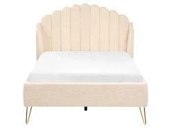 Discount Łóżko Boucle AMBILLOU 120 x 200 cm Beżowy Łóżka Tapicerowane|Łóżka Podwójne