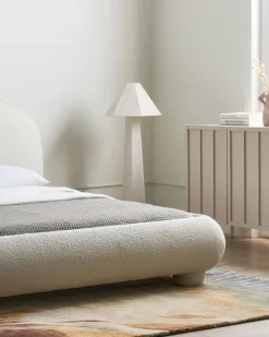 Online Łóżko Boucle BAYEL 180 x 200 cm Złamana biel Łóżka Tapicerowane|Łóżka Podwójne