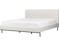 Sale Łóżko Boucle CORIO 180 x 200 cm Złamana biel Łóżka Tapicerowane|Łóżka Podwójne