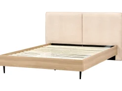 Best Łóżko Boucle IZERNORE 180 x 200 cm Beżowy Łóżka Tapicerowane|Łóżka Podwójne