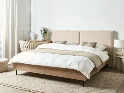 Best Łóżko Boucle IZERNORE 180 x 200 cm Beżowy Łóżka Tapicerowane|Łóżka Podwójne