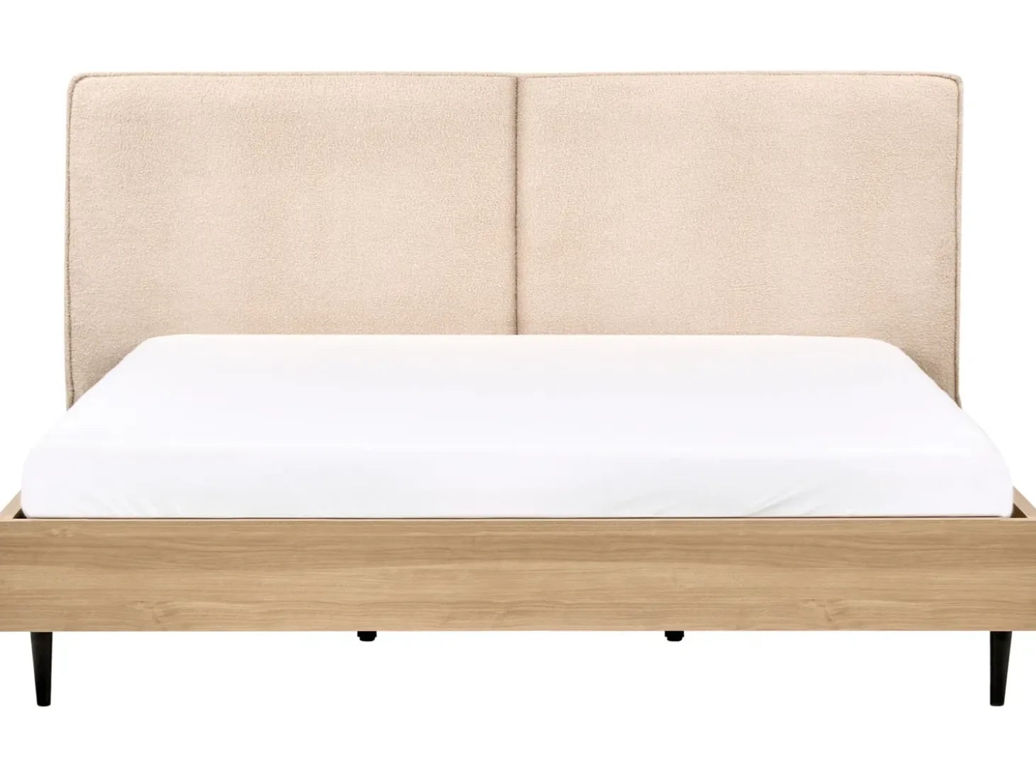Best Łóżko Boucle IZERNORE 180 x 200 cm Beżowy Łóżka Tapicerowane|Łóżka Podwójne