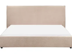 New Boucle LAVAUR 180 x 200 cm Beżowoszary Łóżka Tapicerowane|Łóżka Podwójne