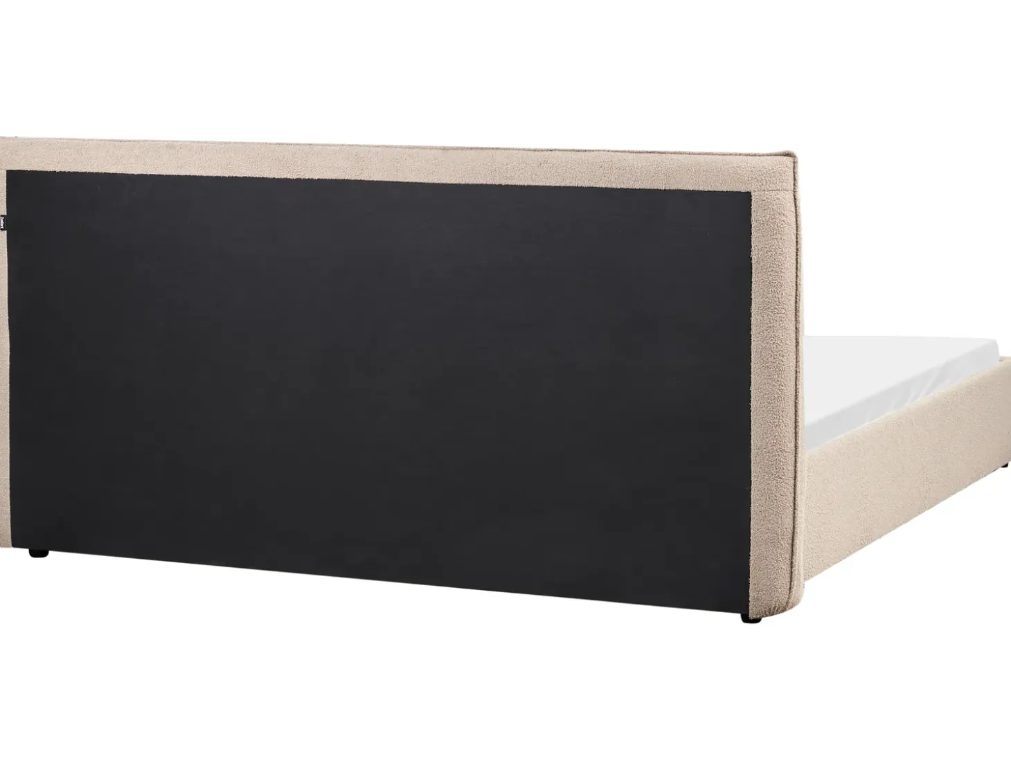 New Boucle LAVAUR 180 x 200 cm Beżowoszary Łóżka Tapicerowane|Łóżka Podwójne