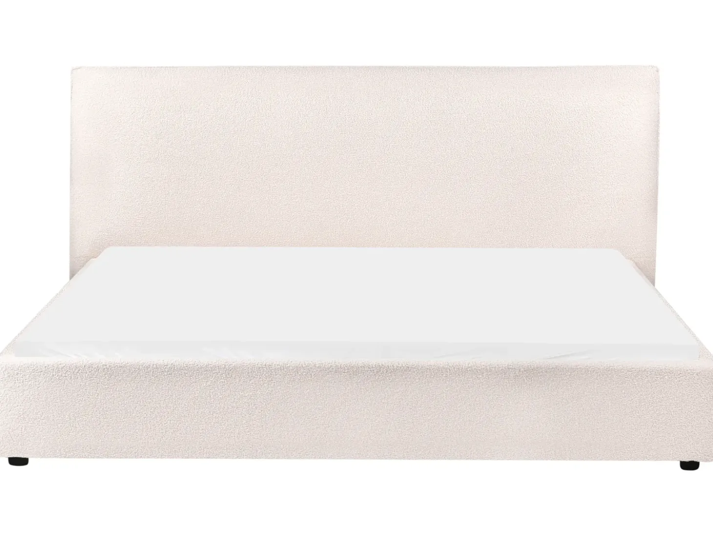 Hot Boucle LAVAUR 180 x 200 cm Złamana biel Łóżka Tapicerowane|Łóżka Podwójne