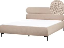 Online Łóżko LESSAY 180 x 200 cm Beżowoszary Łóżka Tapicerowane|Łóżka Podwójne