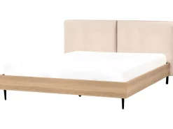 Clearance Łóżko Boucle LIMANTON 180 x 200 cm Beżowy Łóżka Tapicerowane|Łóżka Podwójne
