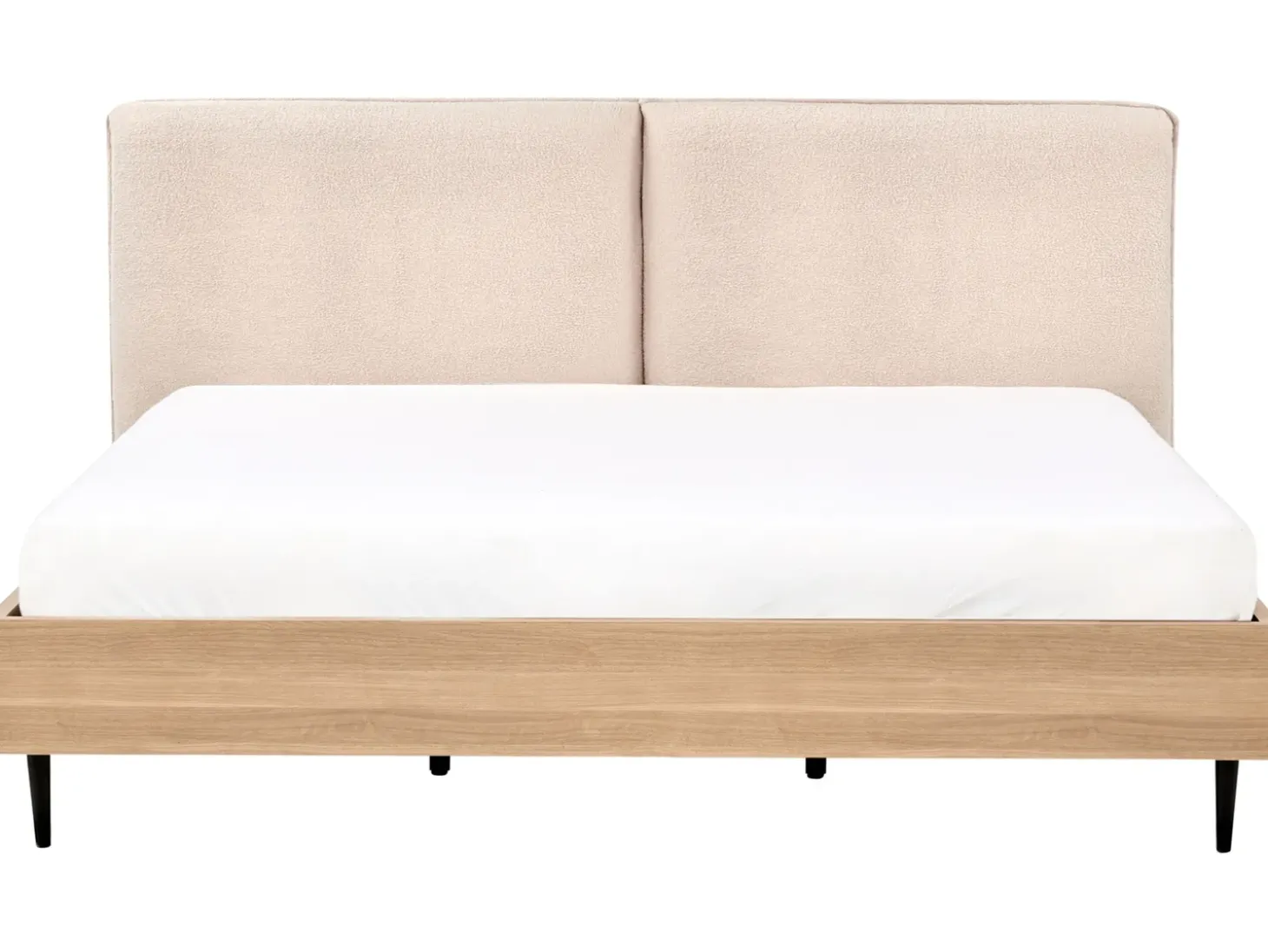 Clearance Łóżko Boucle LIMANTON 180 x 200 cm Beżowy Łóżka Tapicerowane|Łóżka Podwójne