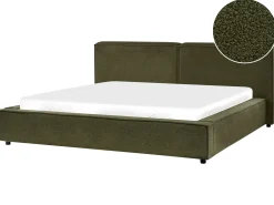 Online Boucle LINARDS 180 x 200 cm Ciemno Łóżka Tapicerowane|Łóżka Podwójne