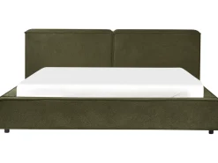 Online Boucle LINARDS 180 x 200 cm Ciemno Łóżka Tapicerowane|Łóżka Podwójne