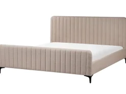 Online Boucle LUNAN 180 x 200 cm Beżowoszary Łóżka Tapicerowane|Łóżka Podwójne