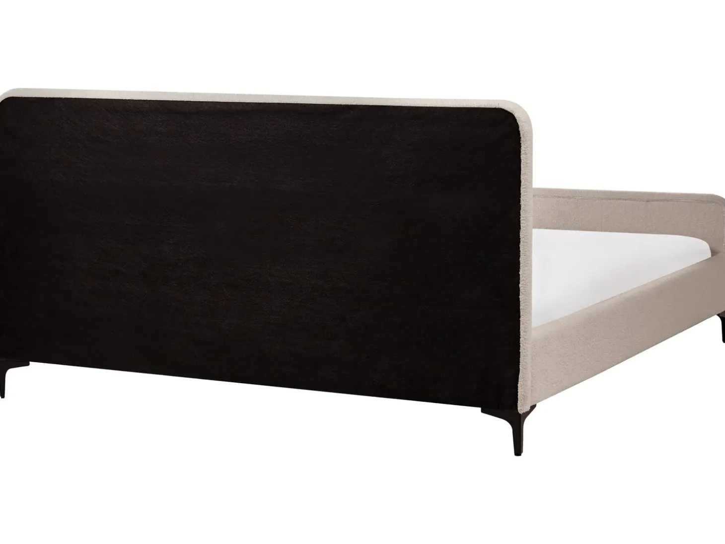 Online Boucle LUNAN 180 x 200 cm Beżowoszary Łóżka Tapicerowane|Łóżka Podwójne
