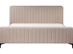 Online Boucle LUNAN 180 x 200 cm Beżowoszary Łóżka Tapicerowane|Łóżka Podwójne