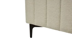 Outlet Boucle LUNAN 180 x 200 cm Beżowy Łóżka Tapicerowane|Łóżka Podwójne