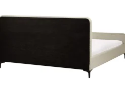 Outlet Boucle LUNAN 180 x 200 cm Beżowy Łóżka Tapicerowane|Łóżka Podwójne