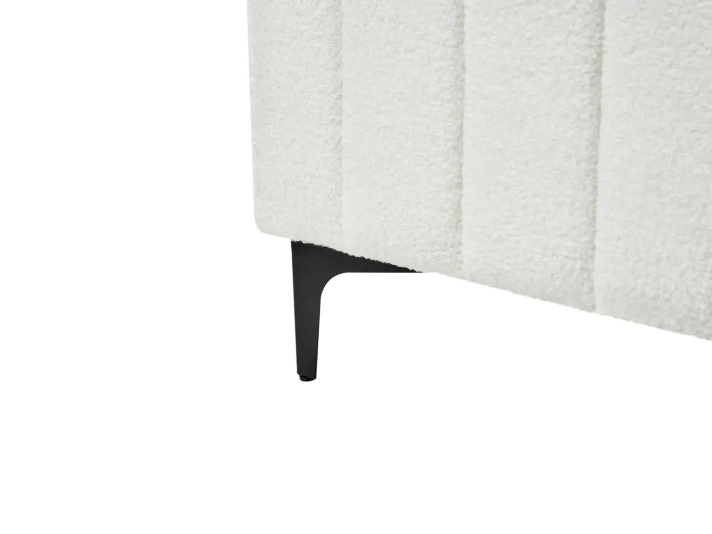 Sale Boucle LUNAN 180 x 200 cm Złamana biel Łóżka Tapicerowane|Łóżka Podwójne