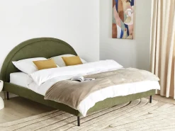 Sale Łóżko Boucle MARGUT 180 x 200 cm Oliwkowy Łóżka Tapicerowane|Łóżka Podwójne