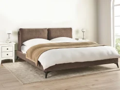 Hot Łóżko Boucle MELLE 180 x 200 cm Brązowy Łóżka Tapicerowane|Łóżka Podwójne