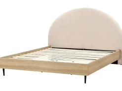 Best Łóżko Boucle MILLAY 180 x 200 cm Beżowy Łóżka Tapicerowane|Łóżka Podwójne