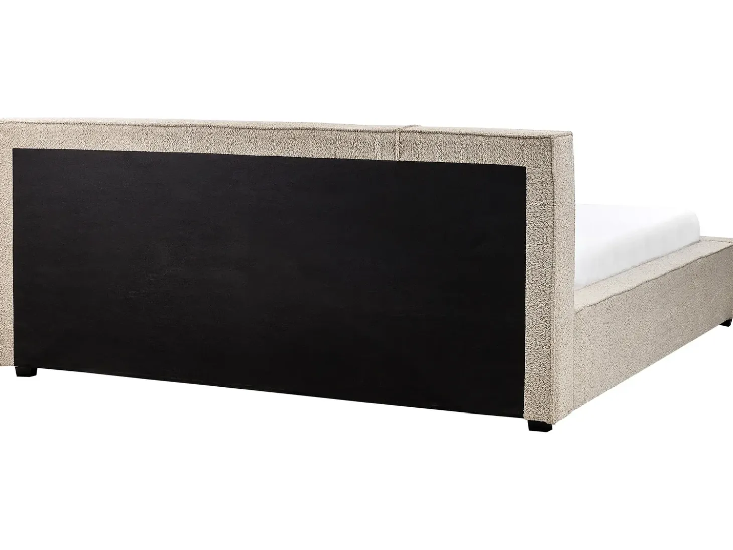 Online Łóżko Boucle MIRANDE 180 x 200 cm Beżowoszary Łóżka Tapicerowane|Łóżka Podwójne