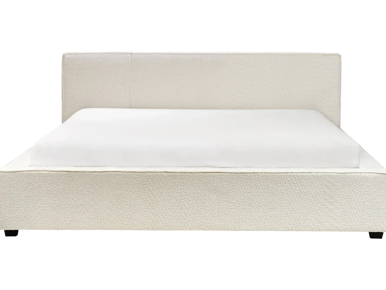 Best Łóżko Boucle MIRANDE 180 x 200 cm Złamana biel Łóżka Tapicerowane|Łóżka Podwójne