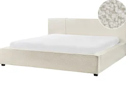 Best Łóżko Boucle MIRANDE 180 x 200 cm Złamana biel Łóżka Tapicerowane|Łóżka Podwójne