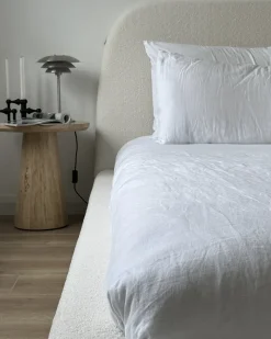 Hot Boucle ROISEL 180 x 200 cm Jasnobeżowy Łóżka Tapicerowane|Łóżka Podwójne